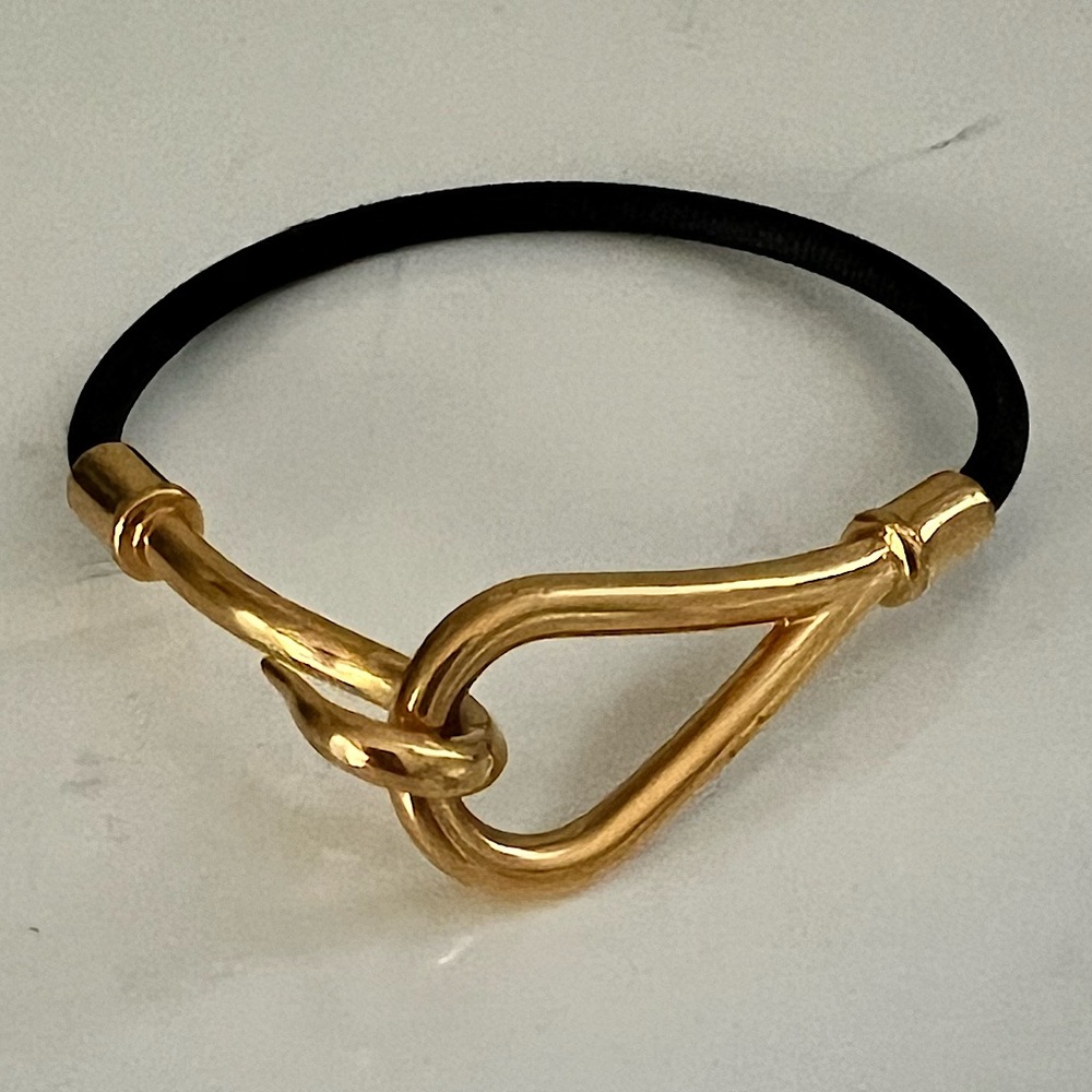 Hermès black Jumbo Hook Cord Bracelet